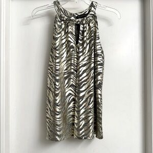 INC Shiny Zebra Halter Top Size Small